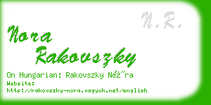 nora rakovszky business card